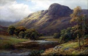 Raven Crag And River St John, Cumberland by William Lakin Turner