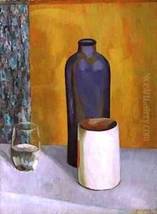 Still Life with a Blue Bottle by Roger Fry