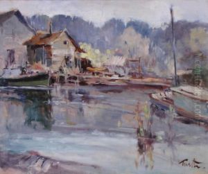A Harbor Scene A Harbor Scene