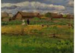 Landscape With Field And Houses