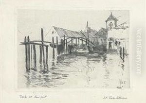 Docks At Newport. by John Henry Twachtman
