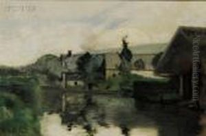 Riverside Village, Normandy by John Henry Twachtman