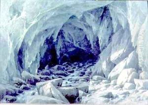 The Ice Cave of the Brenva by Giuseppe Falchetti