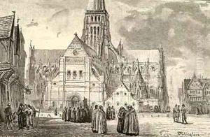 View of Old St Pauls Cathedral by John Fulleylove