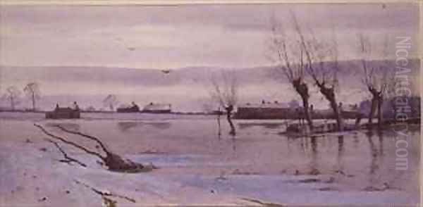 Winter Landscape with Flooded River - view 1