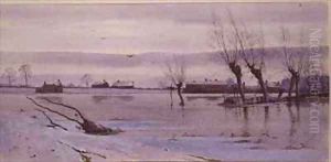 Winter Landscape with Flooded River by Robert Winter Fraser