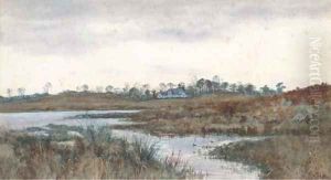 A Norfolk manor house in the evening light by Robert Winter Fraser