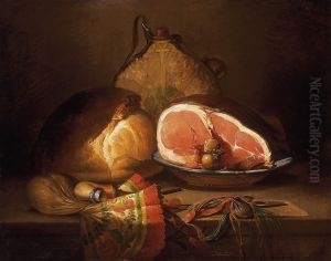 Still Life With Ham by Ferenc Ujhazy