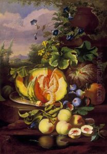 Still Life Of Fruit by Ferenc Ujhazy