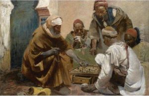 The Chess Game, Tangiers by Ignac Ujvary