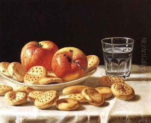 Still Life with Apples and Biscuits 1862 by John Francis