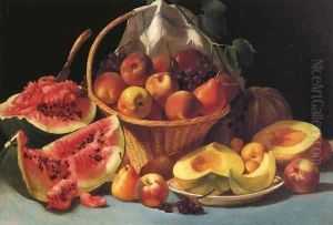 Still Life with Melons, Peaches and Grapes Date unknown by John Francis