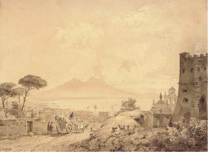 The Bay Of Naples From Castel Sant'elmo, Vesuvius Seen In Thedistance