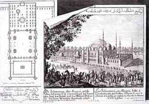 Plan and View of the Suleymaniye Mosque Istanbul by Johann Bernhard Fischer von Erlach