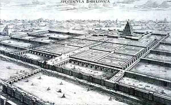Panoramic View of the Royal Palace and Hanging Gardens of Babylon - view 1