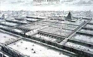 Panoramic View of the Royal Palace and Hanging Gardens of Babylon by Johann Bernhard Fischer von Erlach