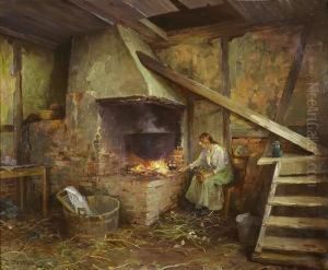 Kvinne Med Kaffekvern Ved Grue