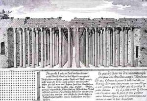 Cistern beneath the Hippodrome Constantinople Turkey by Johann Bernhard Fischer von Erlach