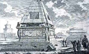 Tombs near Cairo Egypt by Johann Bernhard Fischer von Erlach
