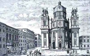 Church of Notre Dame Salzburg Austria by Johann Bernhard Fischer von Erlach