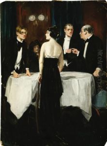 People At A Table by Clarence Frederick Underwood