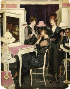 Women In A Hat Shop by Clarence Frederick Underwood