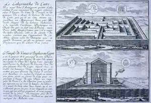 The Labyrinth in Crete and the Temple of Venus Paphos Cyprus by Johann Bernhard Fischer von Erlach