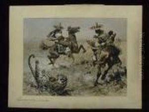 Vagueros Fangen Einen Jaguar Mit Dem Lasso by Hugo Ungewitter