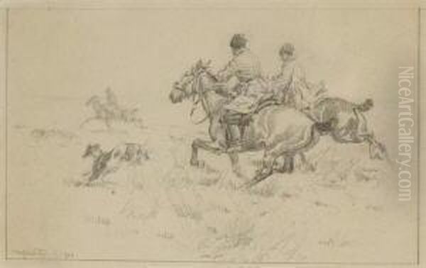 Kosakenreiter Mit Windhund In Der Steppe - view 1
