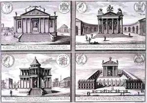 View of Four Temples taken from Roman Coins