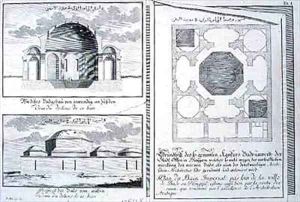Plan Elevation and Cross Section of the Imperial Baths Budapest Hungary by Johann Bernhard Fischer von Erlach