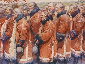 During A Procession by Joza Uprka