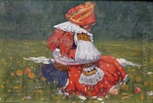 Slovak-moravian Woman Below A Forest