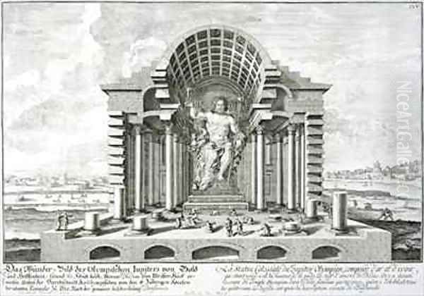 Statue of Olympian Zeus made by Phidias in gold and ivory drawn after Pausaniass exact description - view 1