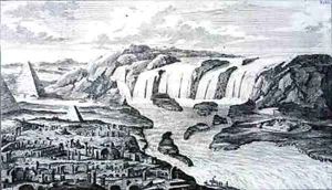 The Cataracts of the Nile and the Ruins of Thebes by Johann Bernhard Fischer von Erlach