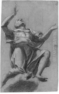 A Draped Figure Seen Di Sotto In Su