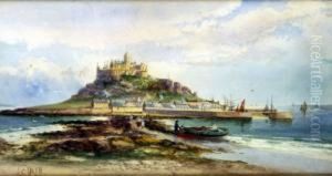 Mending The Nets, Saint Michael Mount by John Clarkson Uren