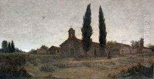 Paisaje Con Iglesia by Ricardo Urgell Carreras