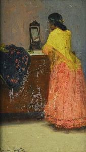 Dama Mirandose En Un Tocador by Ricardo Urgell Carreras
