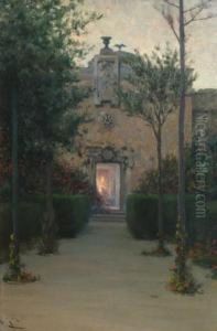 Jardin Al Atardecer by Modesto Urgell y Inglada