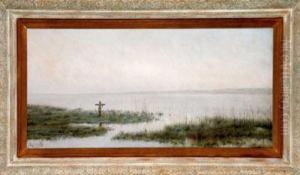 Paisaje Con Lago Y Cruz - view 1