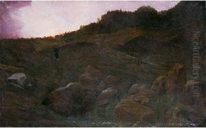 Paisaje Al Atardecer by Modesto Urgell y Inglada