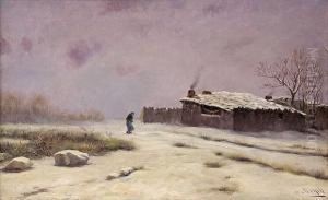Paisaje Nevado by Modesto Urgell y Inglada