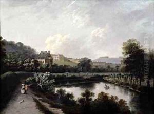The Royal Crescent Bath from the Avon by Joseph Farington