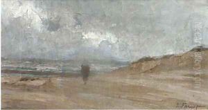 Walking on the beach by Edgard Farasyn