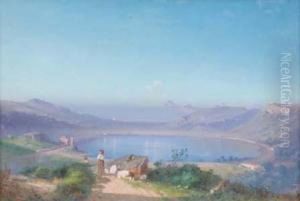 Veduta Del Lago Di Agnano by Cesare Uva