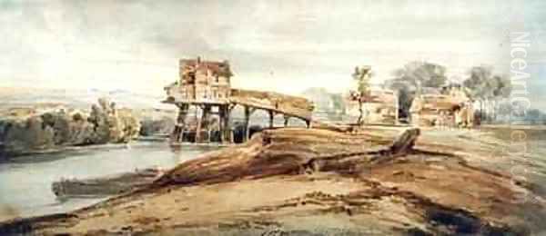 The Watermill above the Bridge at Charenton - view 1