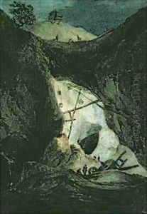 The Parys Mine in Angelsea by Francois Louis Thomas Francia