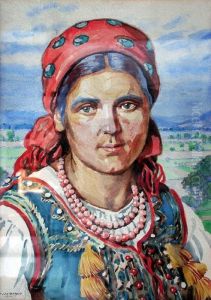 Portret Dziewczyny W Stroju Ludowym