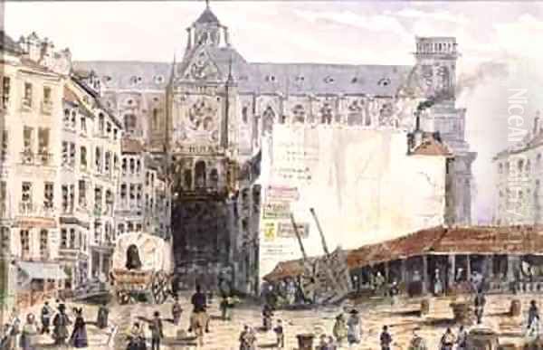 View of St Eustache seen from the Rue Montmartre - view 1